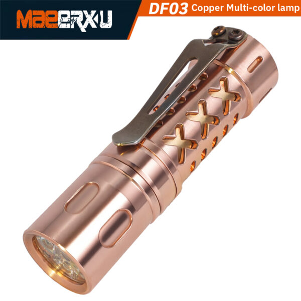 Maeerxu DF03 copper Three-lamp glare flashlight.