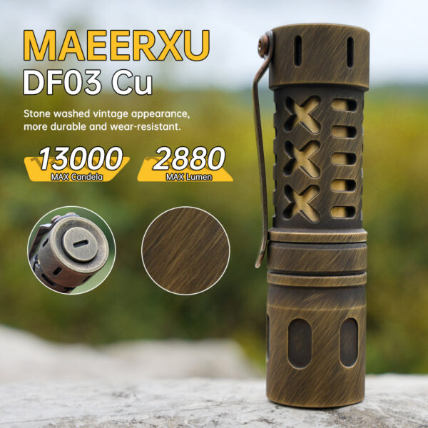 Maeerxu DF03 old Brass 14500 three lamps brass flashlight
